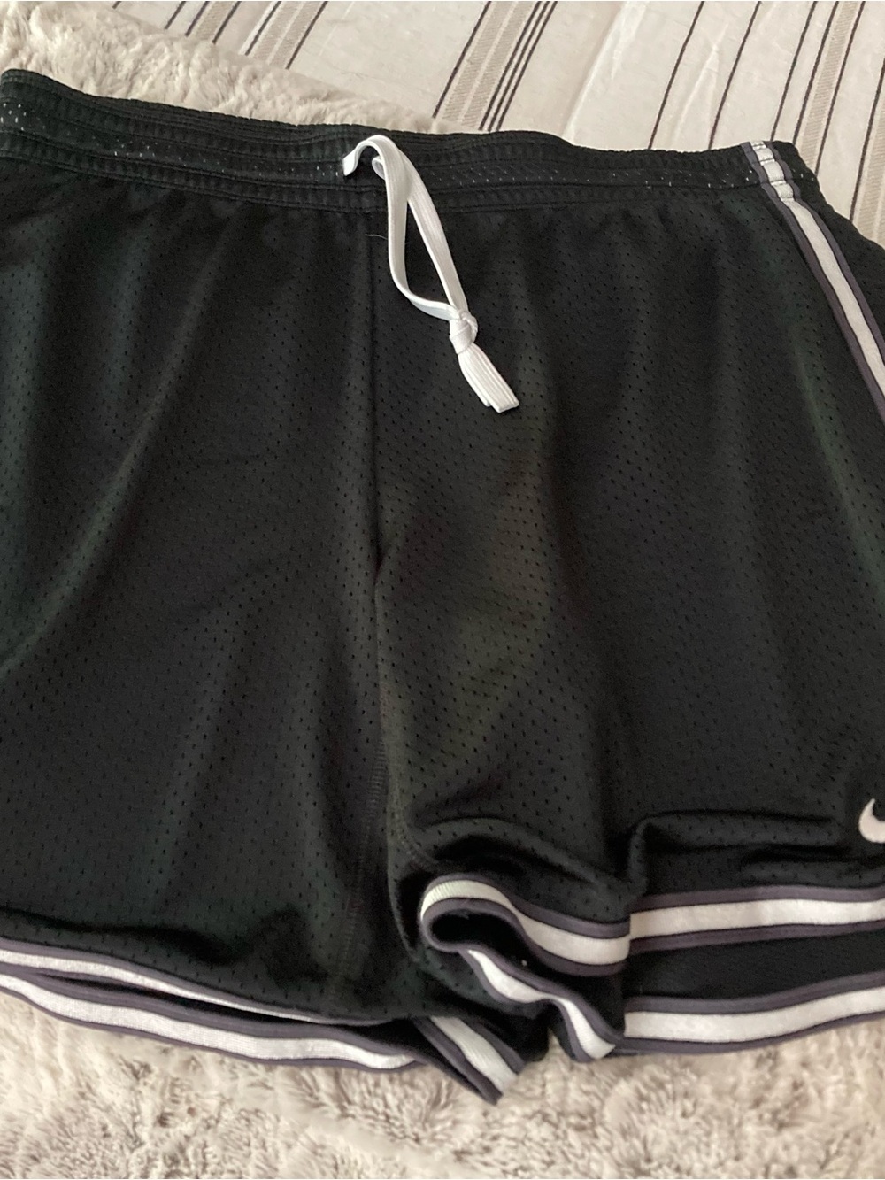 Nike Black and White Dri-FIT Athletic Shorts